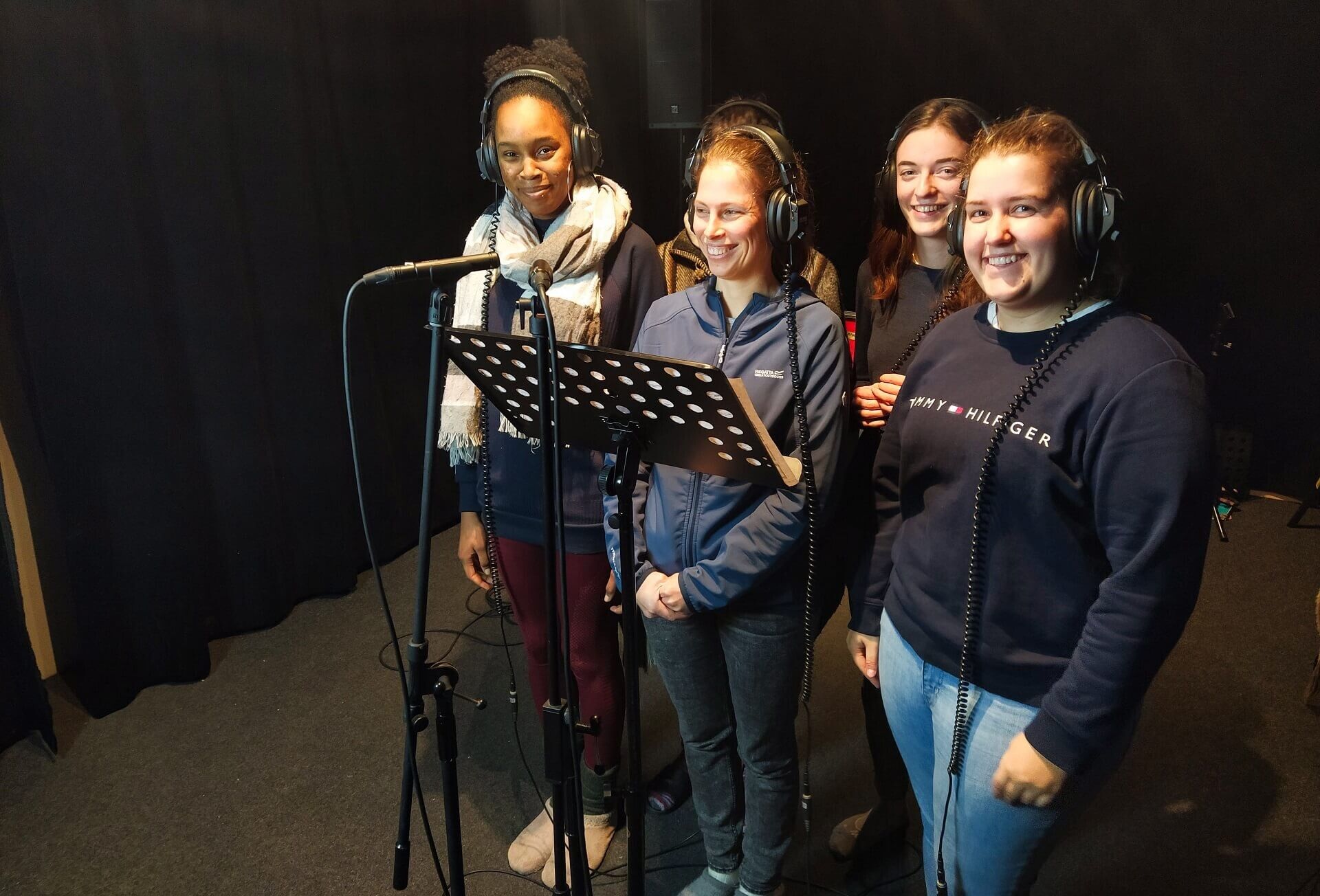 Missionaries recording music in the Josefsburg studio